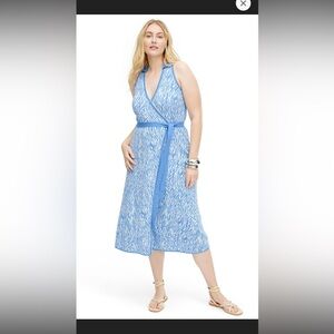 Diane Von Furstenberg for Target wrap dress. Light blue and white animal print.